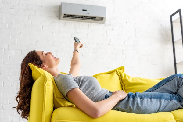 woman relaxing in home
