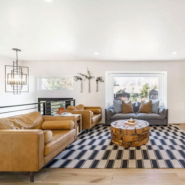 Modern white living room addition in Park City UT